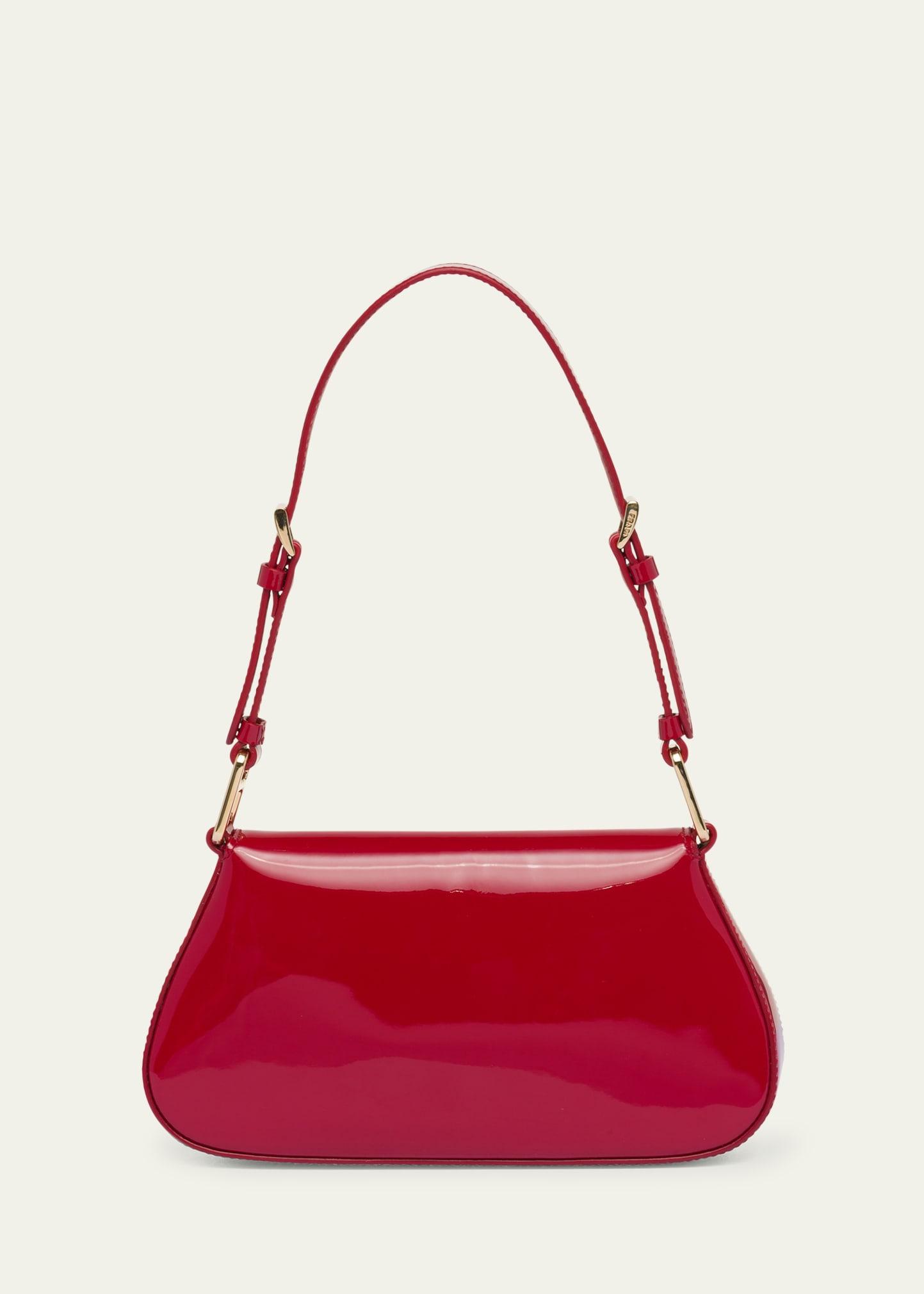 【関税＆送料込み】Prada Prada ArquAC Patent Shoulder Bag White Prada Arqué naplak patent leather shoulder bag | PRADA