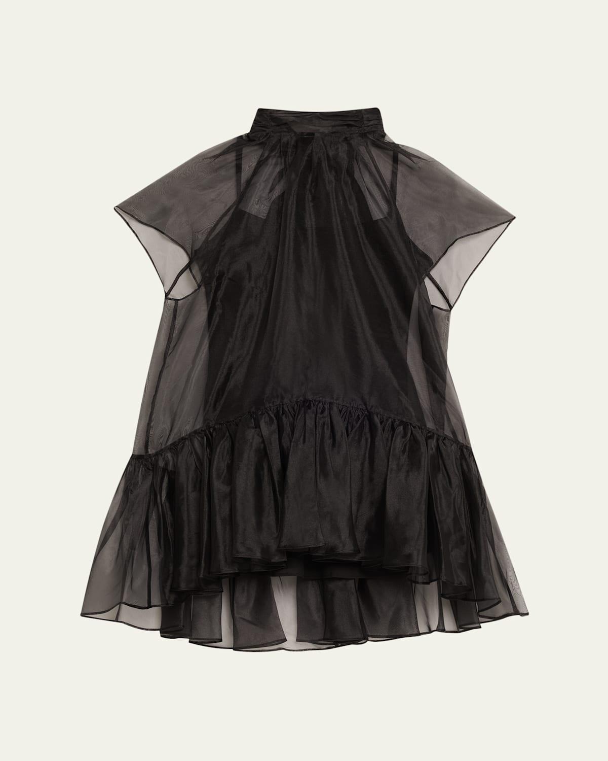 Jonathan Simkhai Beaux Organza Mini Dress in Black | Lyst