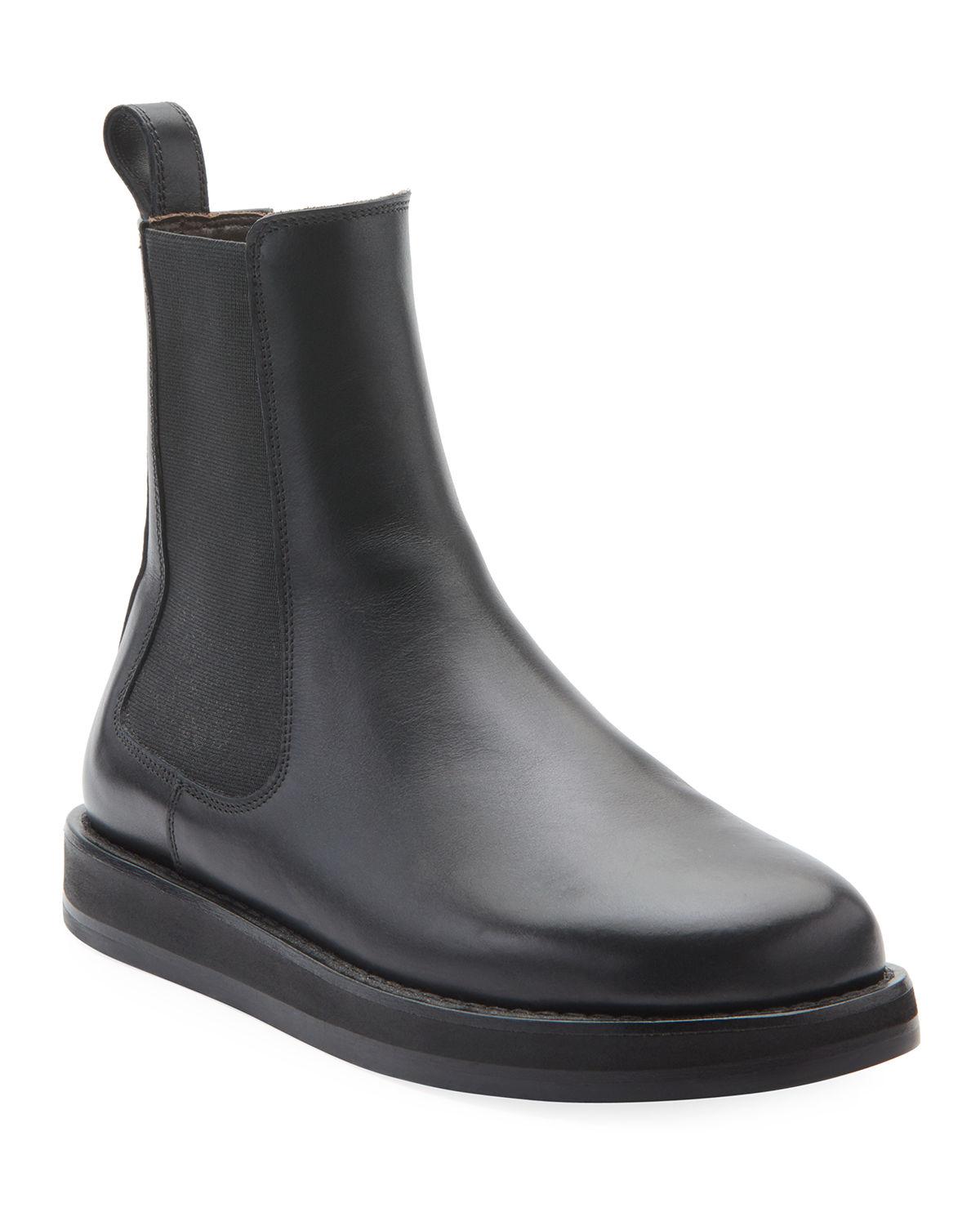 The Row Gaia Leather Gored Boots in Black | Lyst