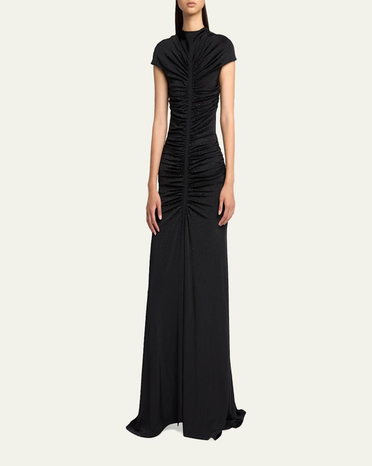 armani evening dresses Giorgio Vintage Beaded Formal Gown 40 two side slash pockets Spring Summer Armani Spring Armani