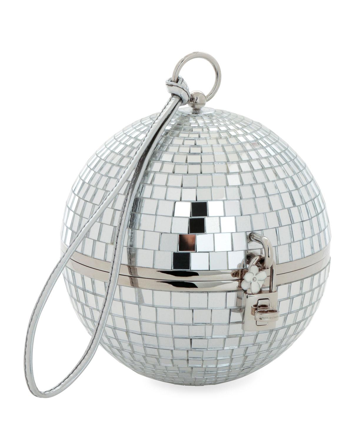 Dolce & Gabbana Disco Ball Secret And Diamonds Clutch Bag in Metallic