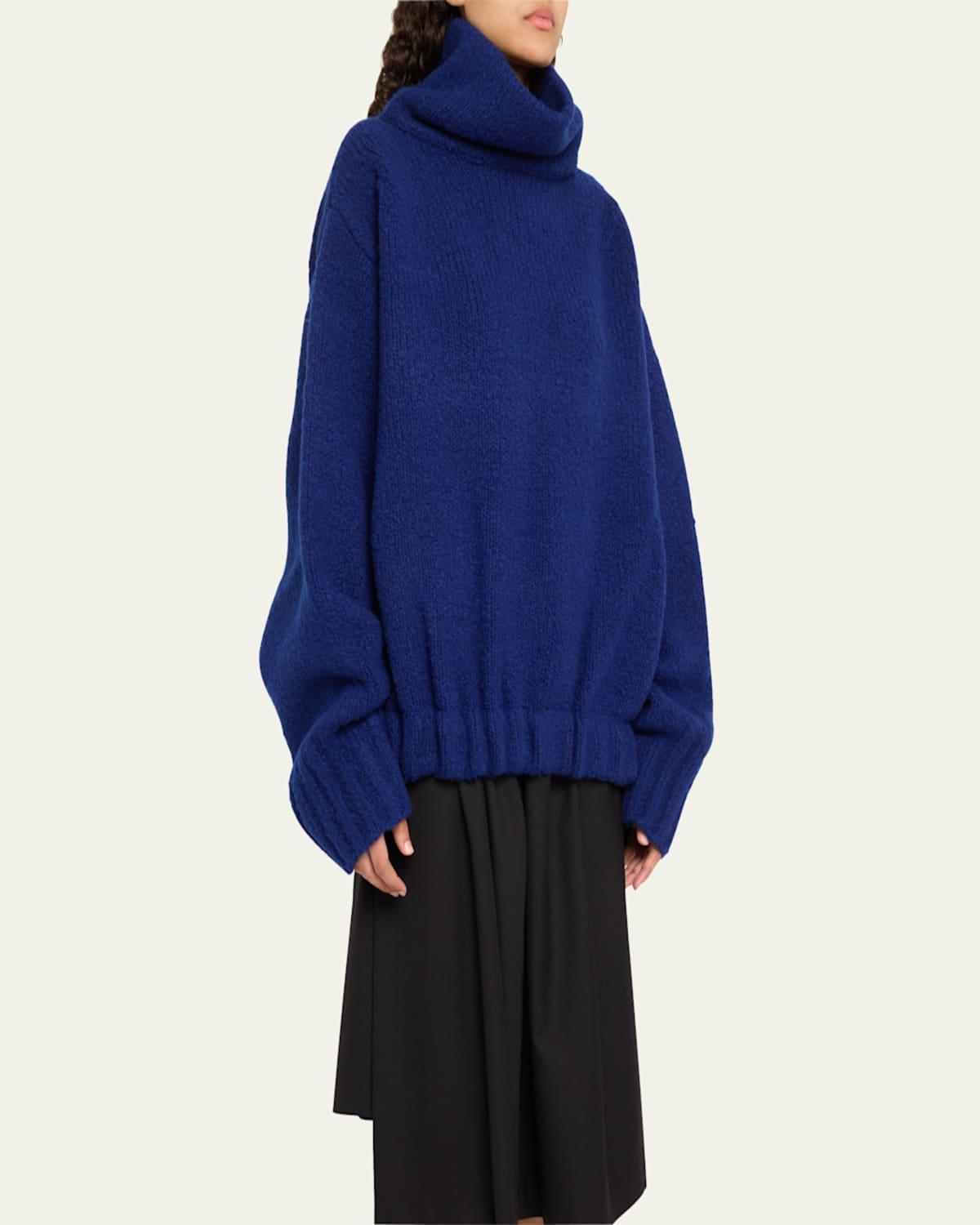 Dries Van Noten Terrell Oversized Turtleneck Wool Sweater in