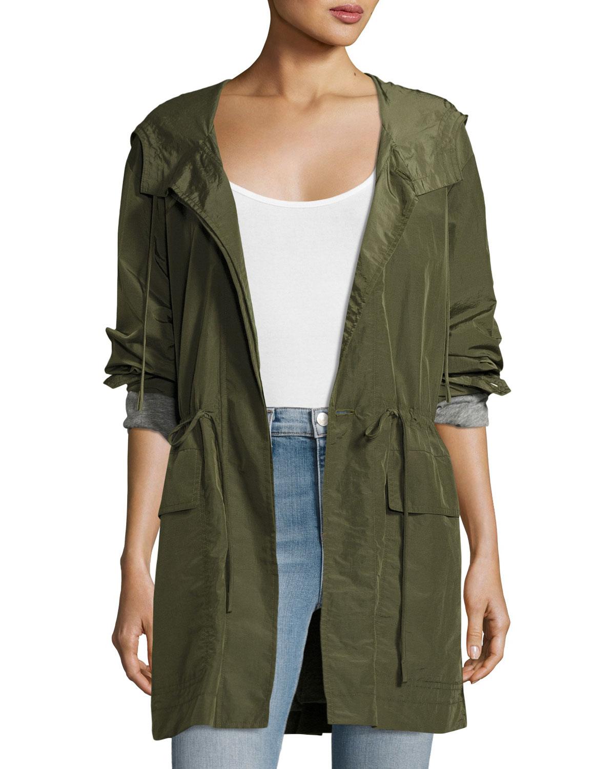 Lyst Theory Horatia Hooded Utility Coat in Green