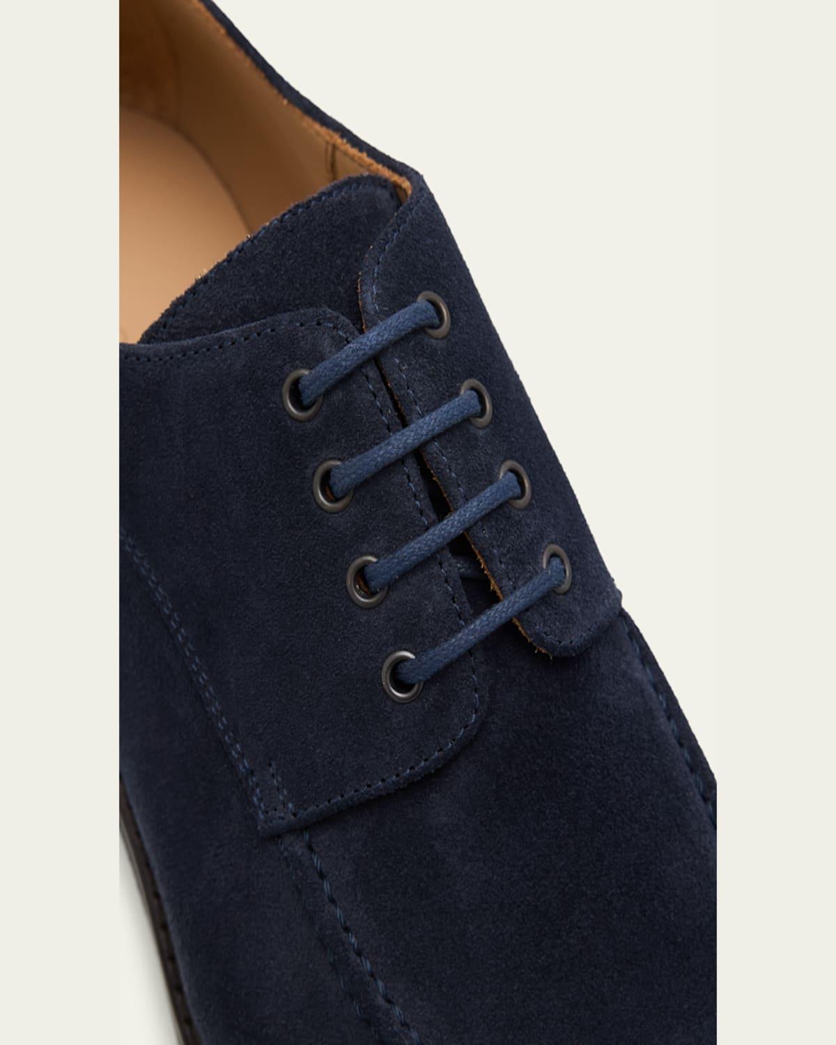 Bergdorf Goodman Men\'s Lace Up Blue Suede‎ Derby Shoes Classic bg_4877217_100263_d main image 4