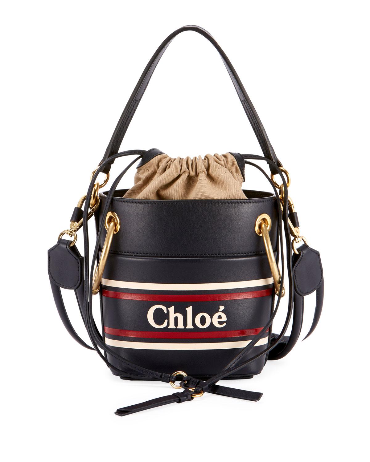 Chloé Roy Mini Leather Bucket Bag in Blue Lyst