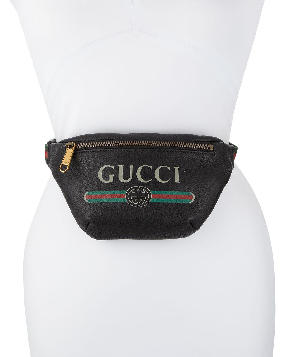 Gucci Men&#39;s Small Retro Leather Belt Bag in Black - Lyst