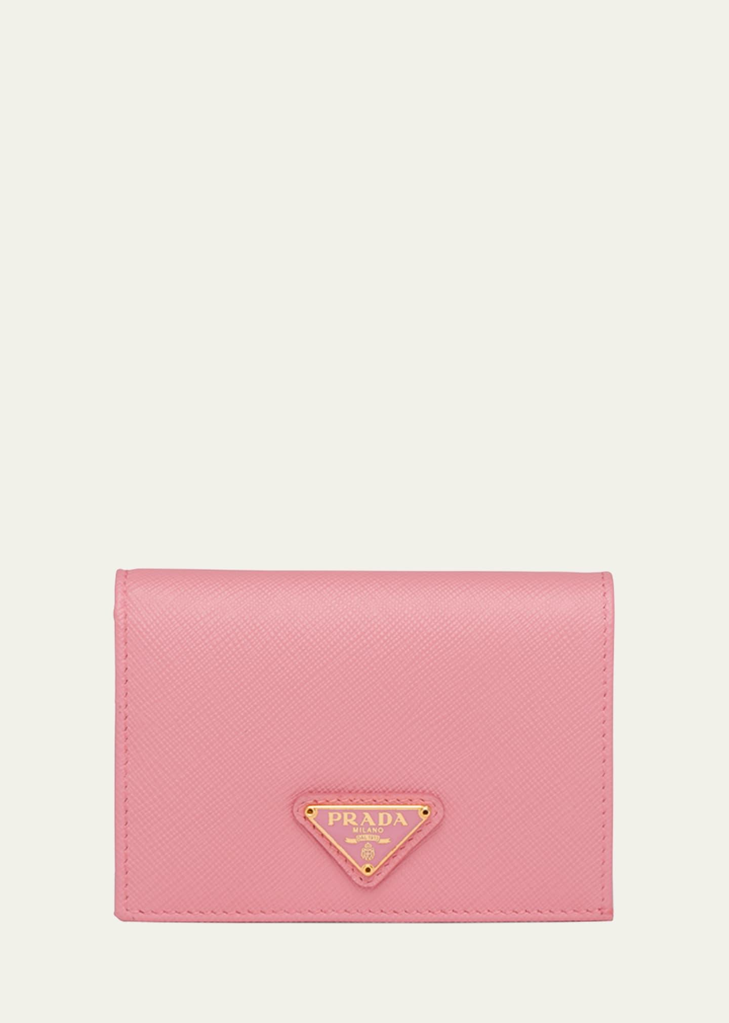 PRADA Small Saffiano Leather Wallet Pink