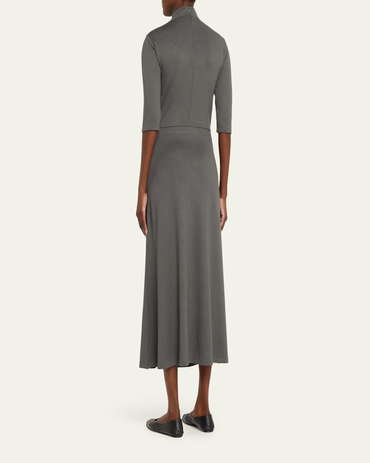 knee length dresses for ladies Flutter Sleeve Belted Surplice Midi Dress  rbeey