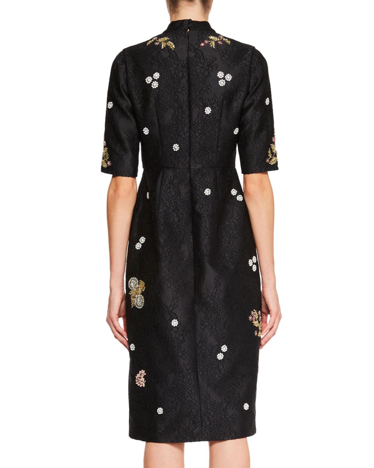 Download Erdem Synthetic Tula Half-sleeve Jacquard Dress With ...