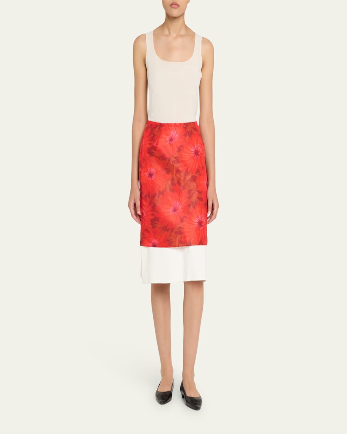 ミニスカート Wales Bonner Verse Mini Skirt In White Viscose WALES BONNER Verse mini skirt | REVERSIBLE