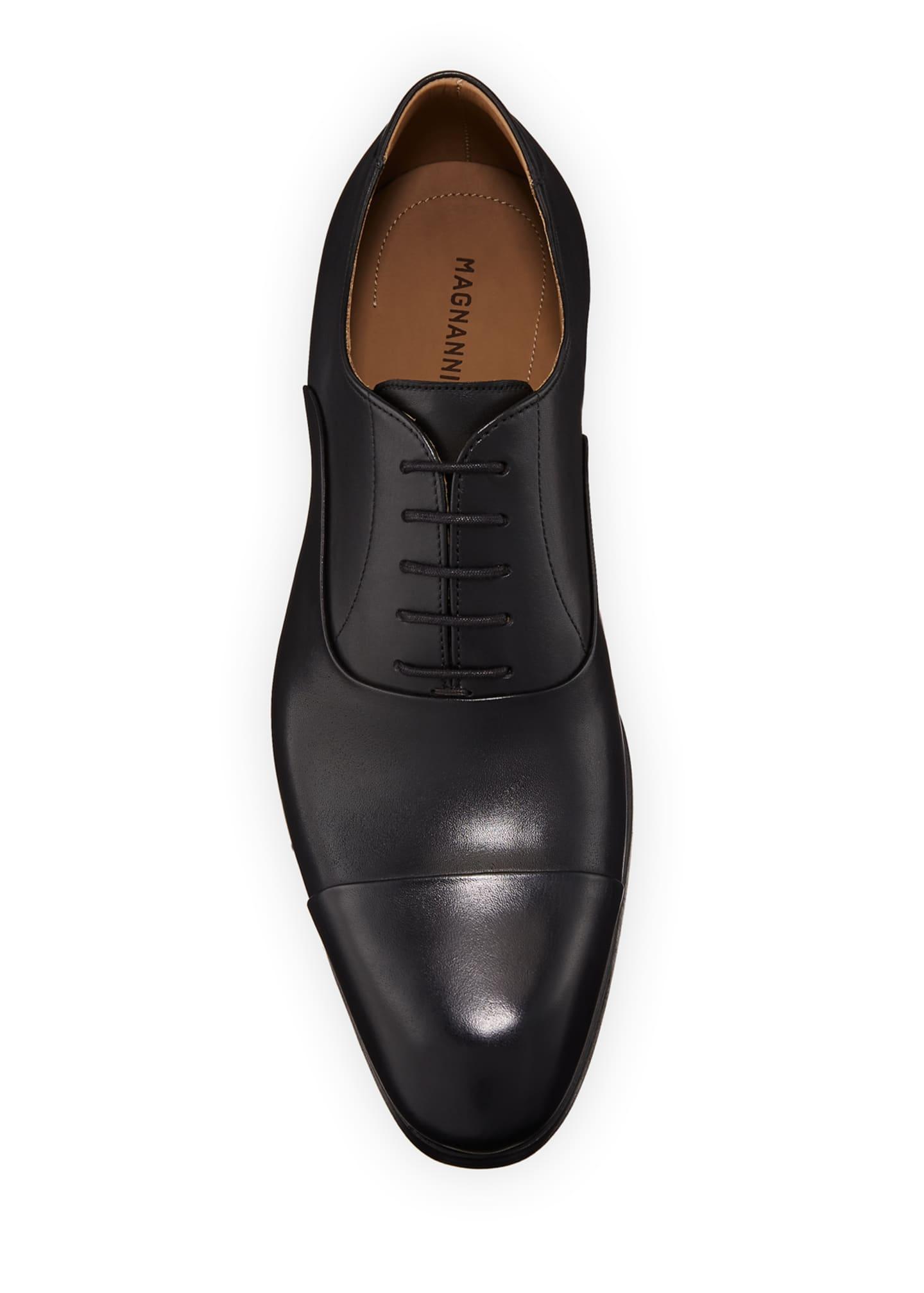 Magnanni Men's Leather Cap-toe Oxford Shoes In Black For Men - Lyst