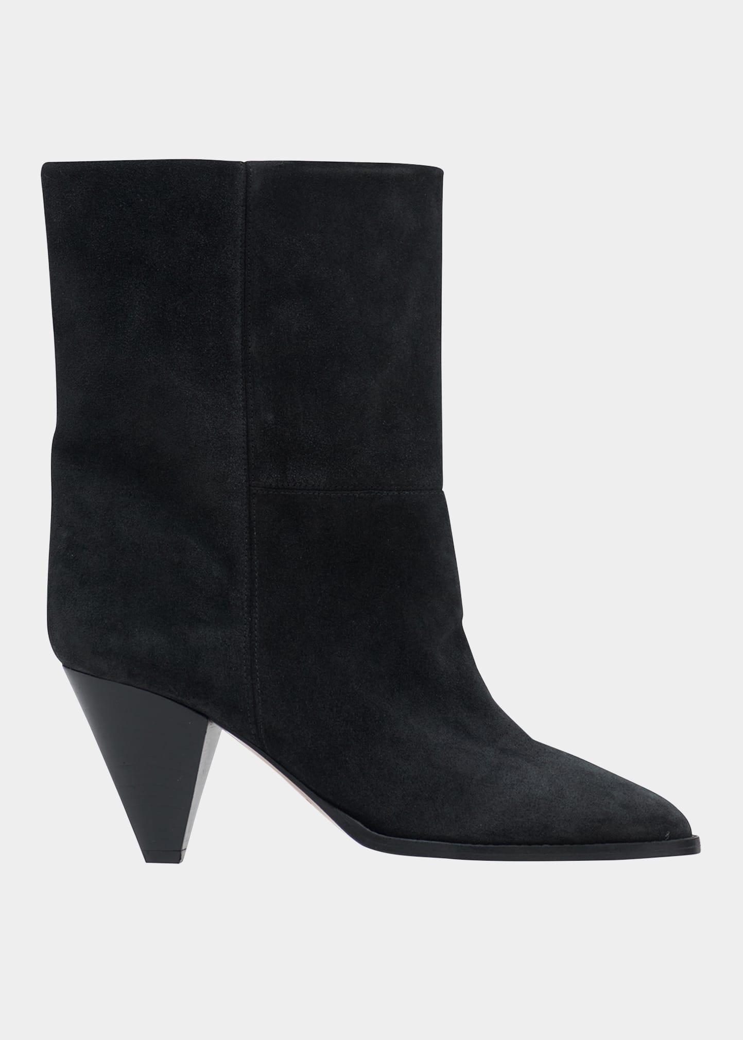 Isabel Marant Rouxa Suede Ankle Booties in Blue | Lyst