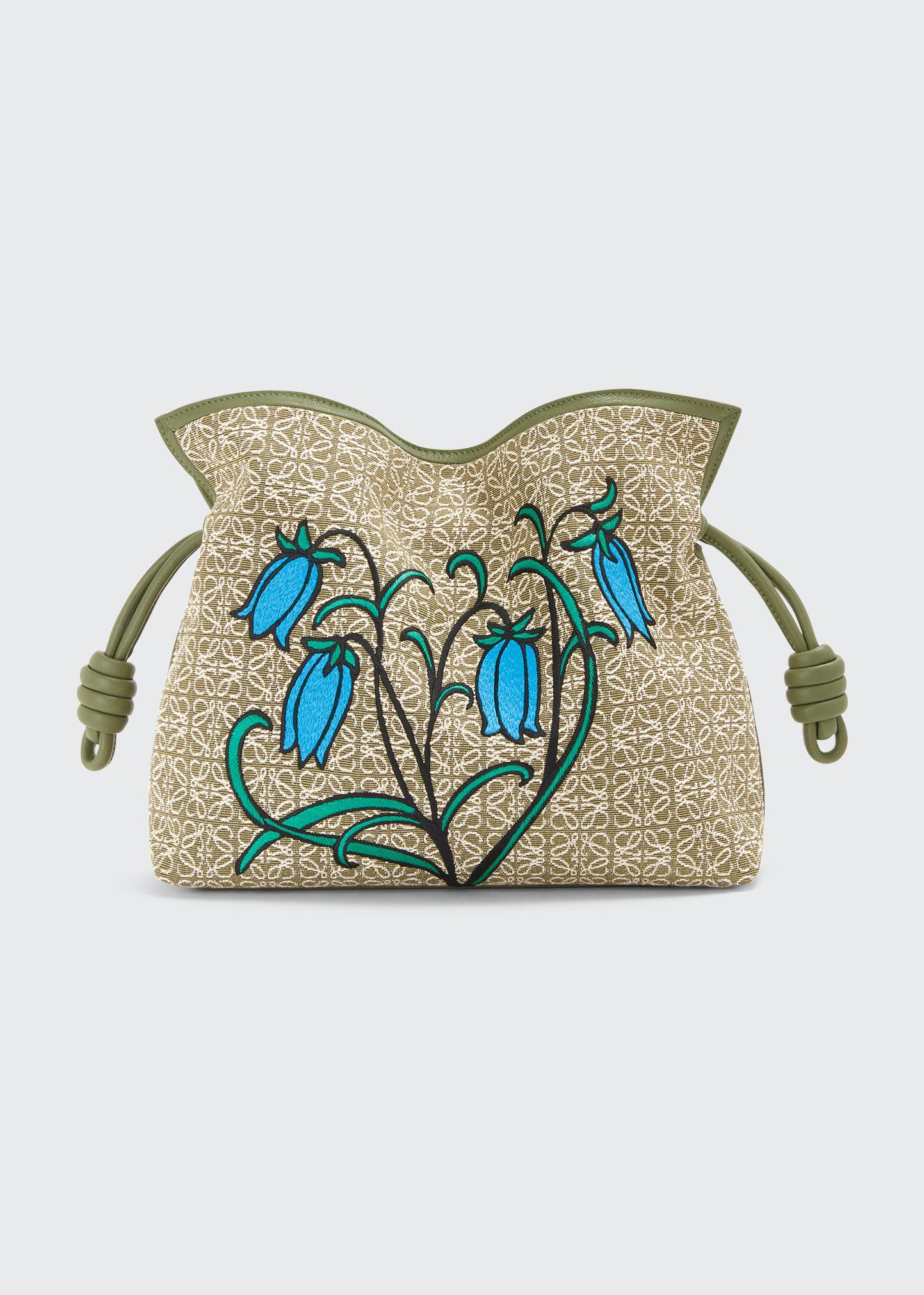 Loewe Flamenco Floral Jacquard Drawstring Clutch Bag in Blue Lyst