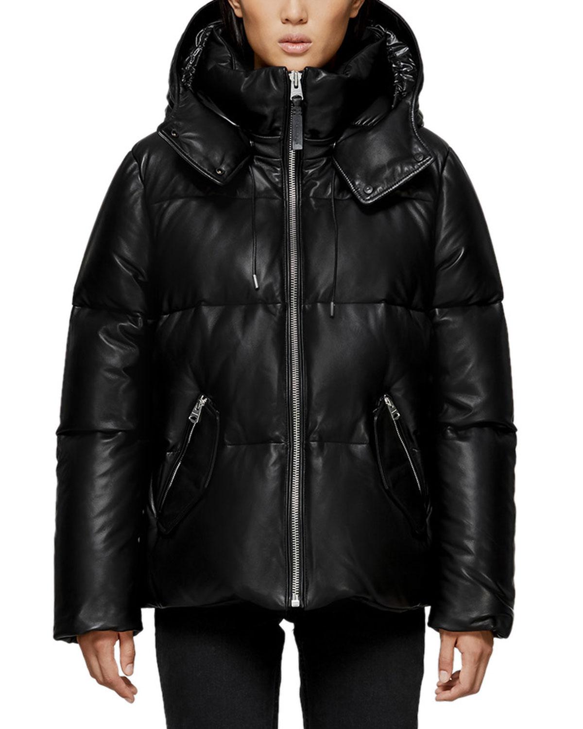 mackage leather puffer