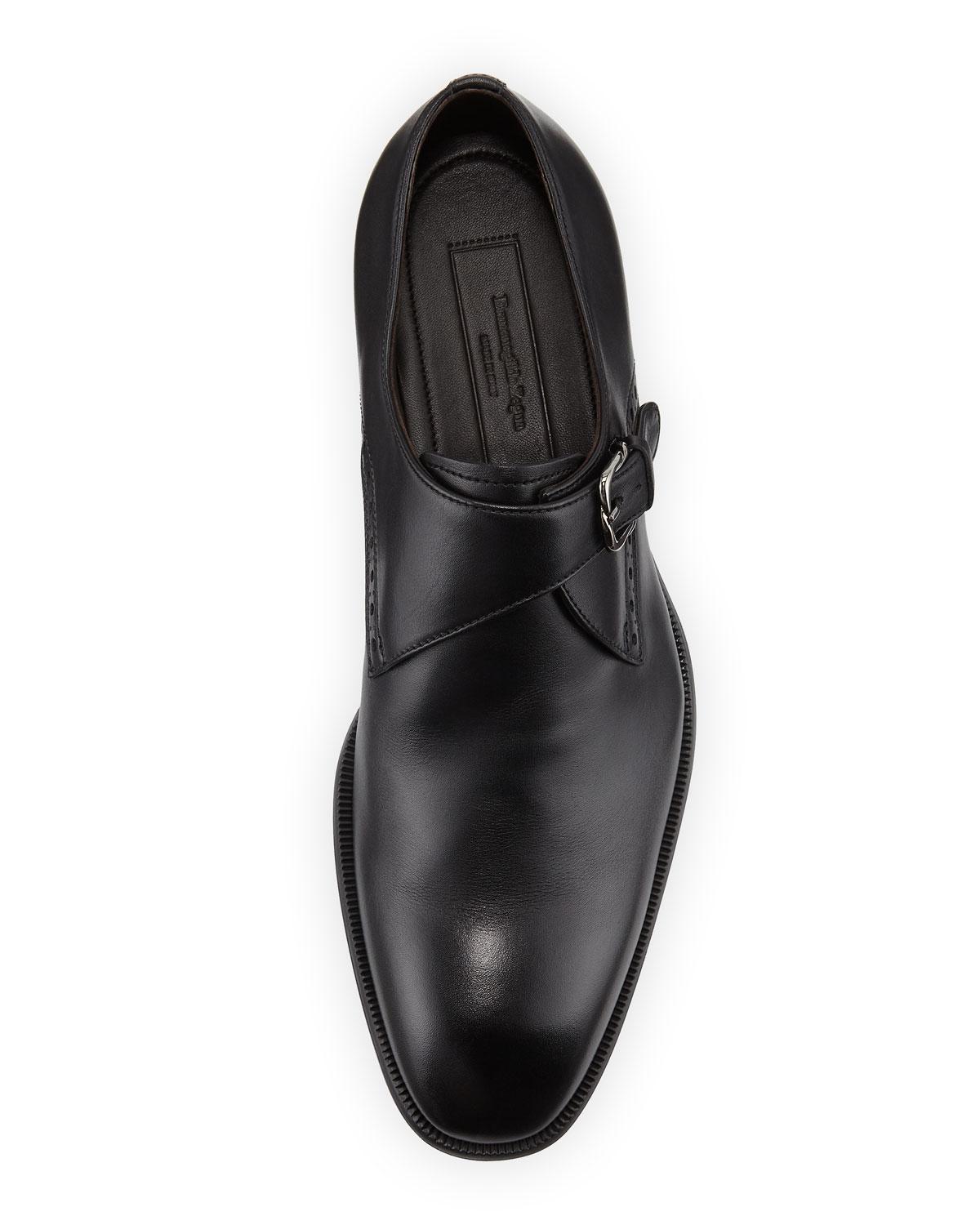 Ermenegildo Zegna Leather Men's New Flex Monk-strap Shoes in Black for ...