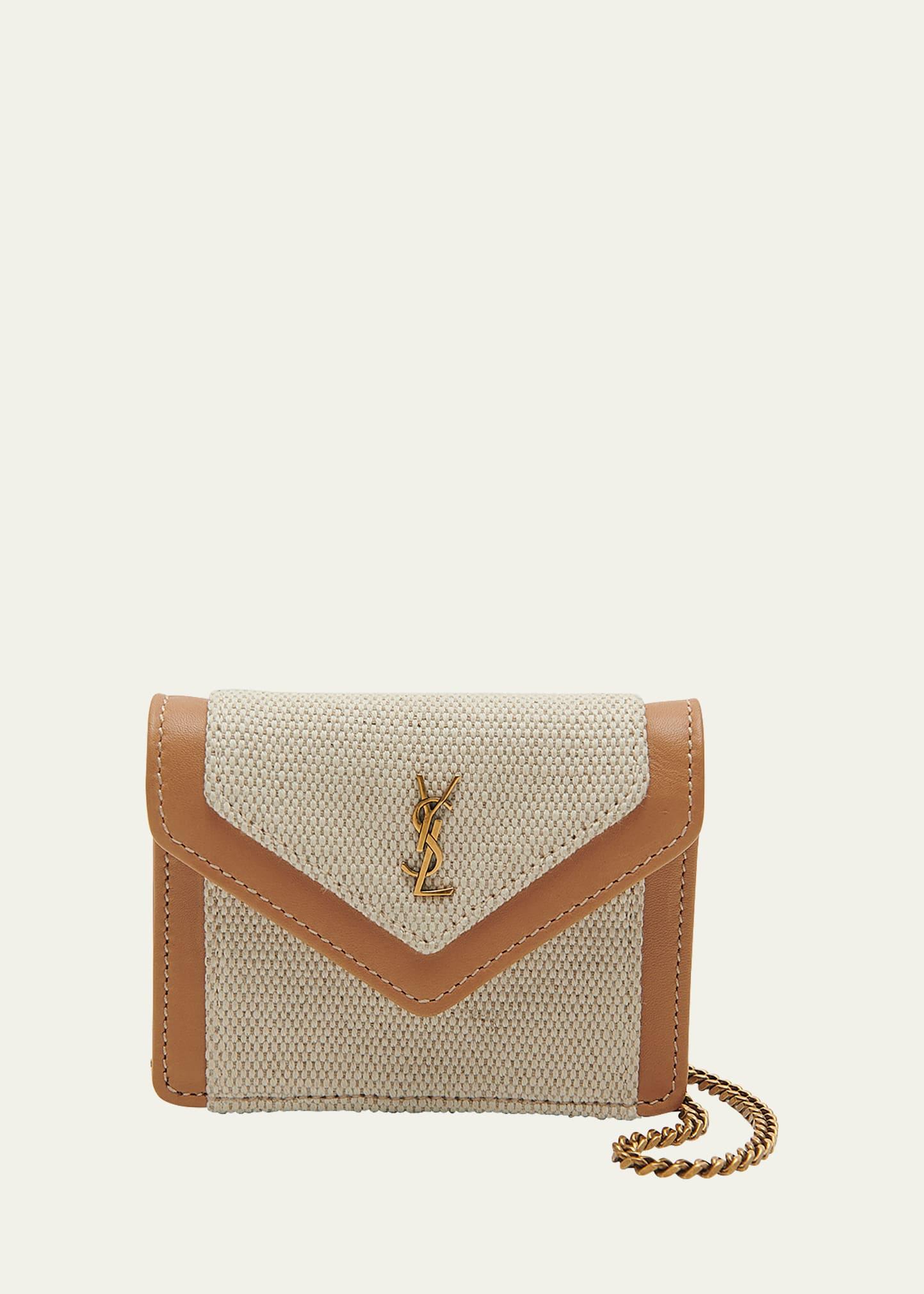 UPTOWN pouch in micro raffia, Saint Laurent