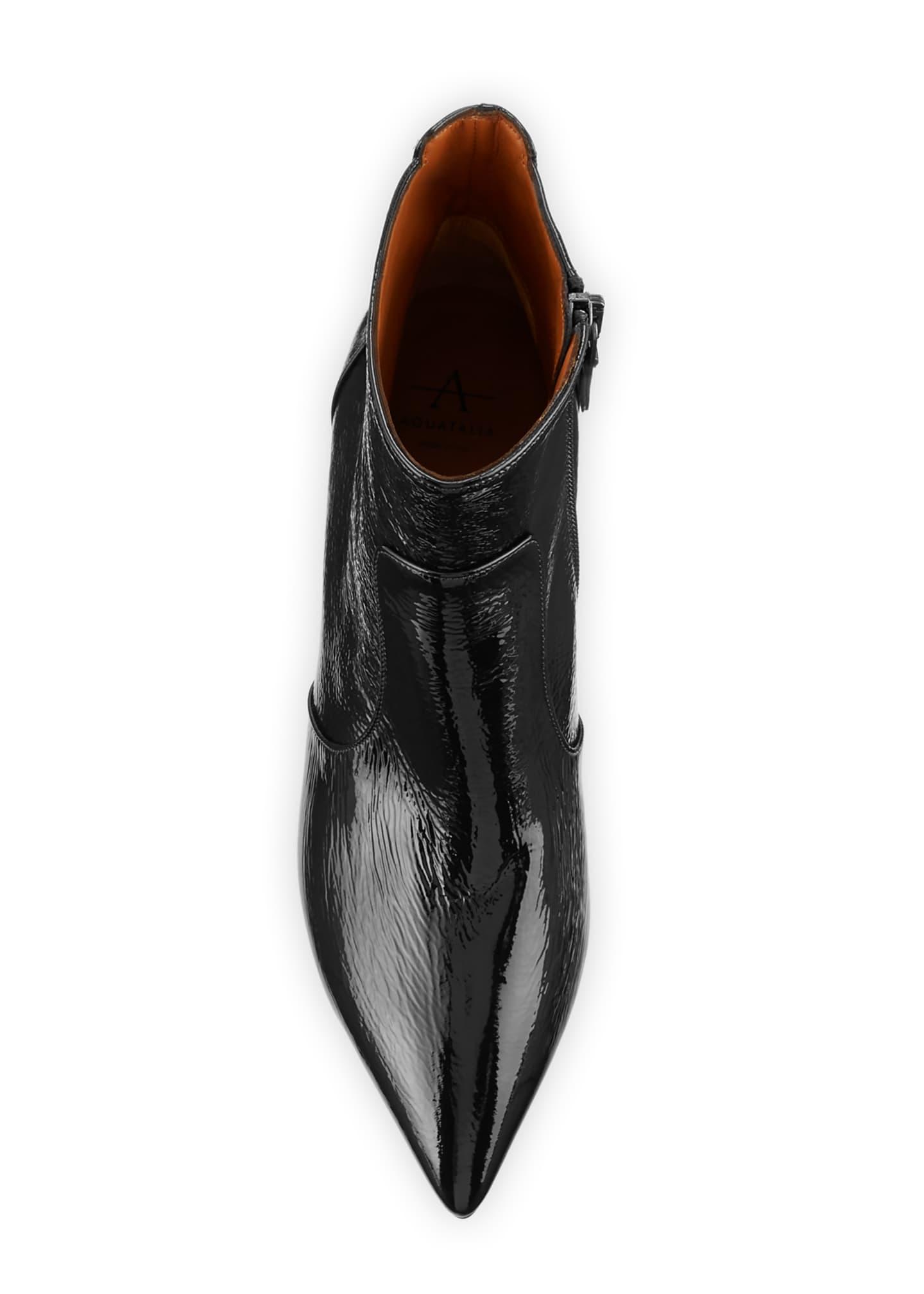 shiny leather booties
