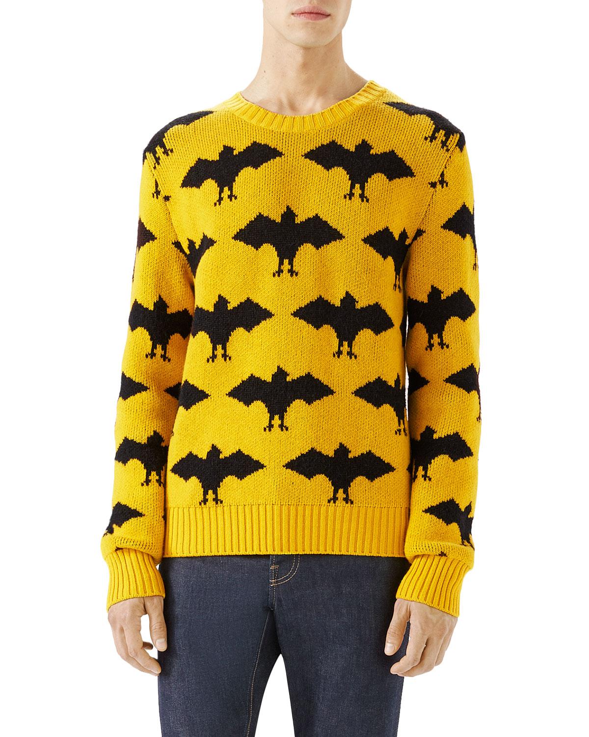 Gucci Bat Crewneck Sweater in Yellow for Men | Lyst