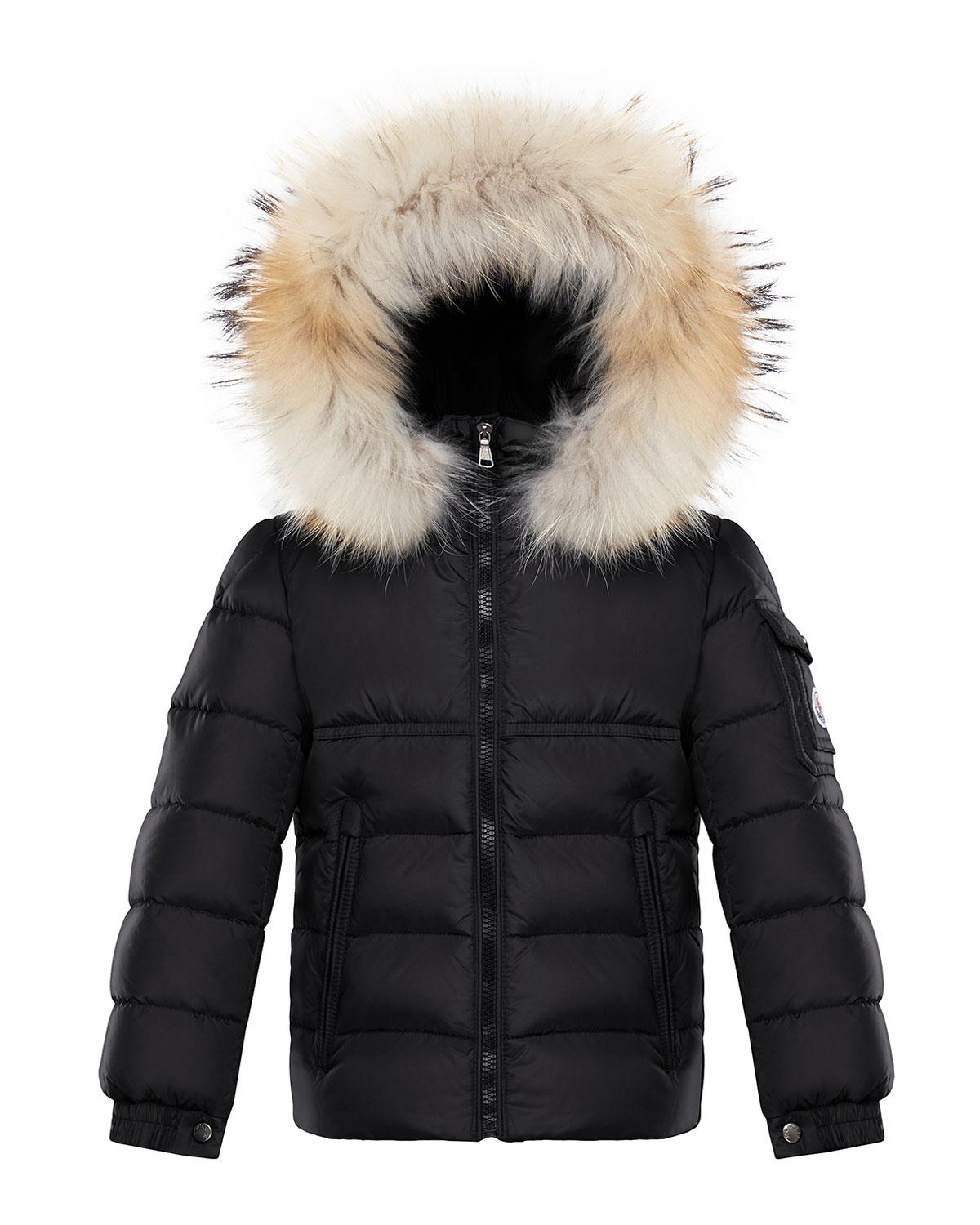 Moncler Boy's New Byron Hooded Jacket W/ Fox Fur Trim in Black for Men ...