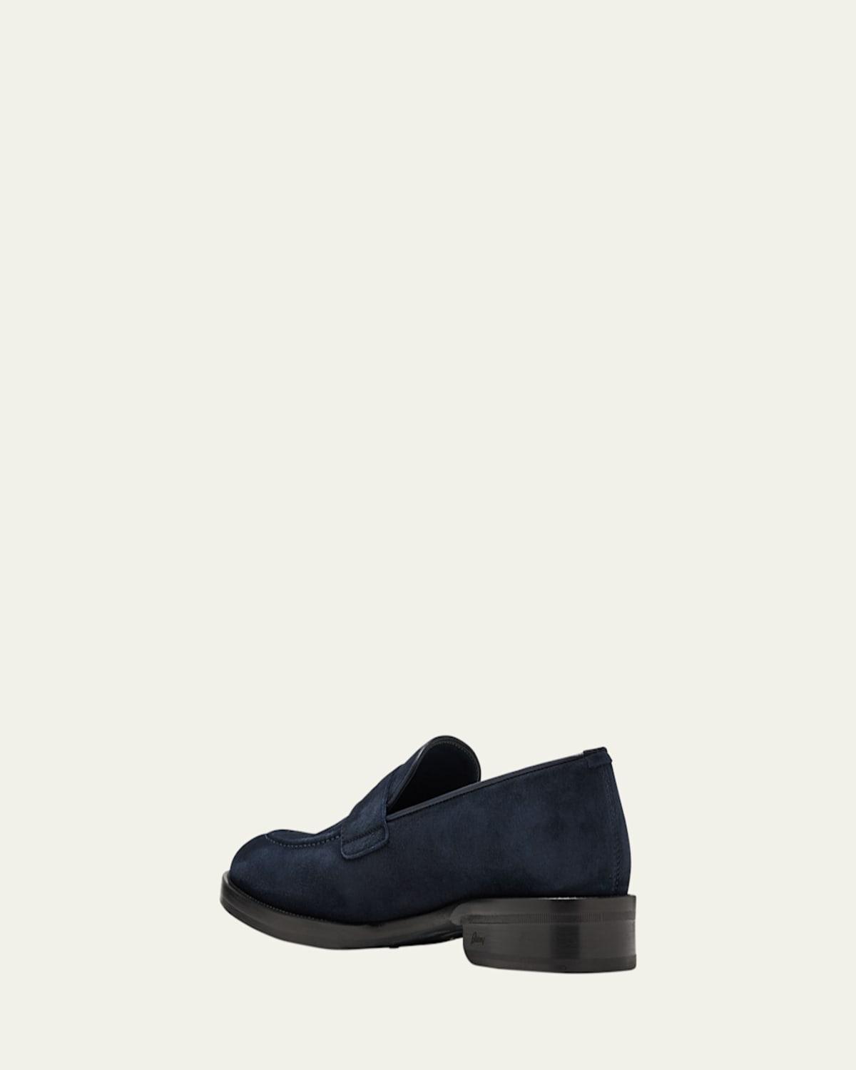 NEW BRIONI men\'s geometeric pattern slip-on loafers in midnight blue beige Brioni Slip-on shoes for Men | Online Sale up to 74% off | Lyst main image 3