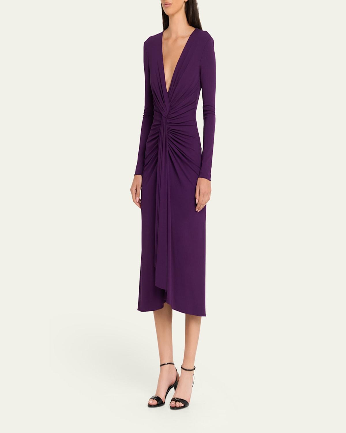 long sleeve sequin cocktail dress Sequin Fitted Long Sleeve Slit Gown by Ladivine CH054