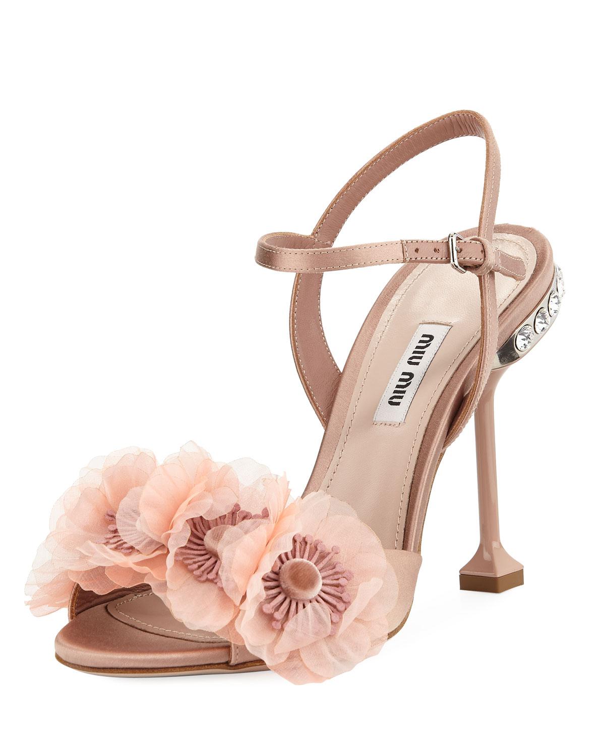 flower embellished heels