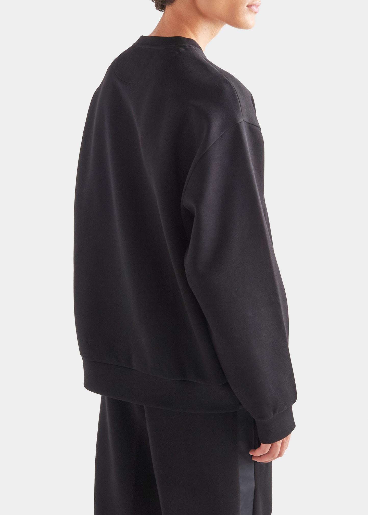Prada Tech Felpa Logo Sweatshirt in Black for Men | Lyst