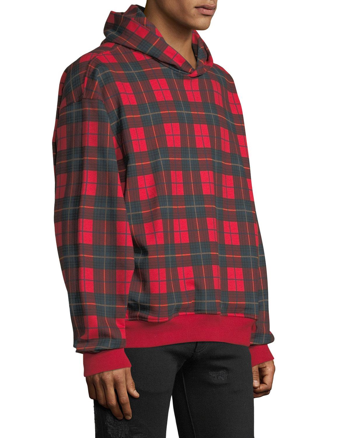fear of god tartan hoodie