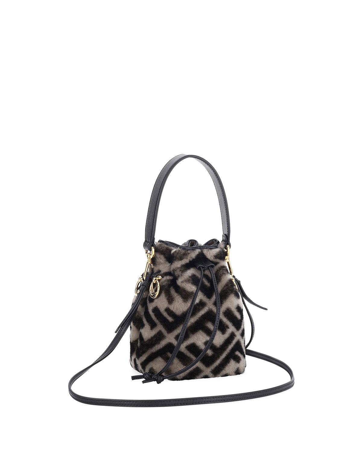fendi shearling bucket bag