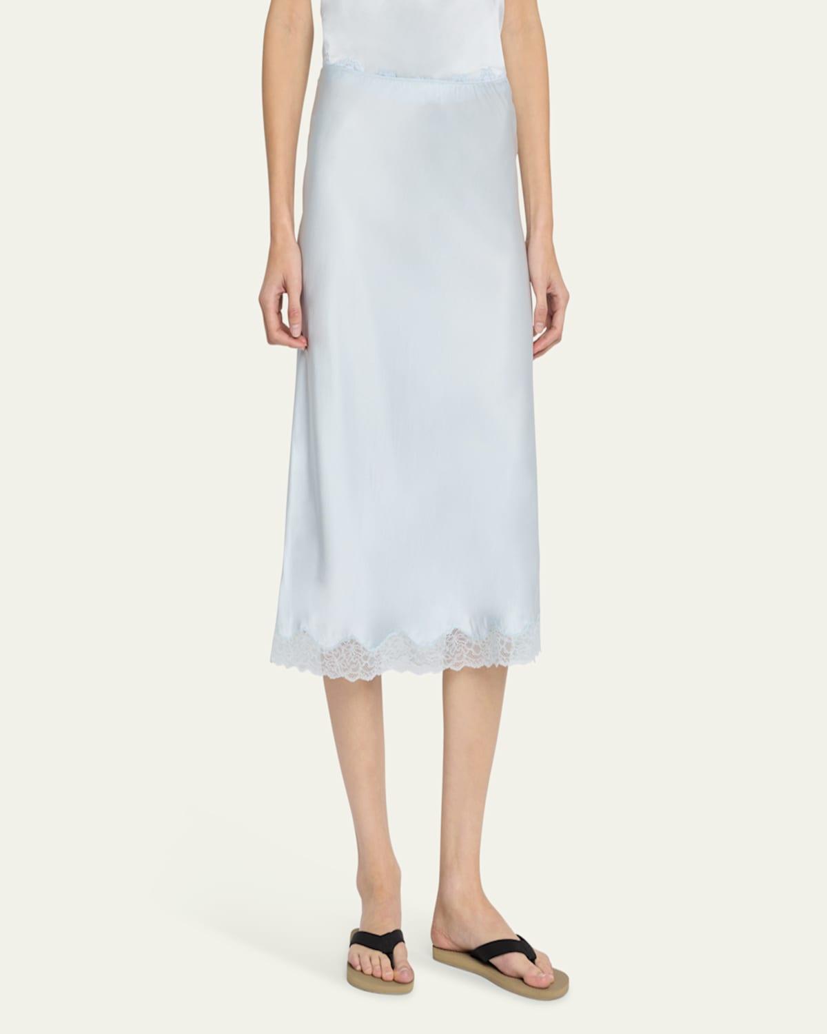 【THE ROW】 IRENE MIDI SIRT IN SILK SATIN THE ROW Irene Silk Slip Skirt | Neiman Marcus
