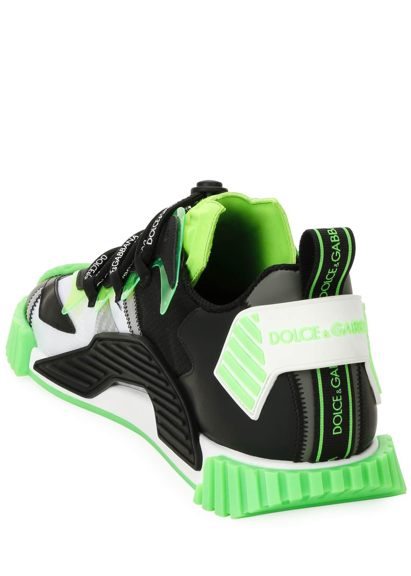 Dolce & Gabbana Men's Neon Colorblock Trainer Sneakers in Gray/Black (Green) for Men - Lyst