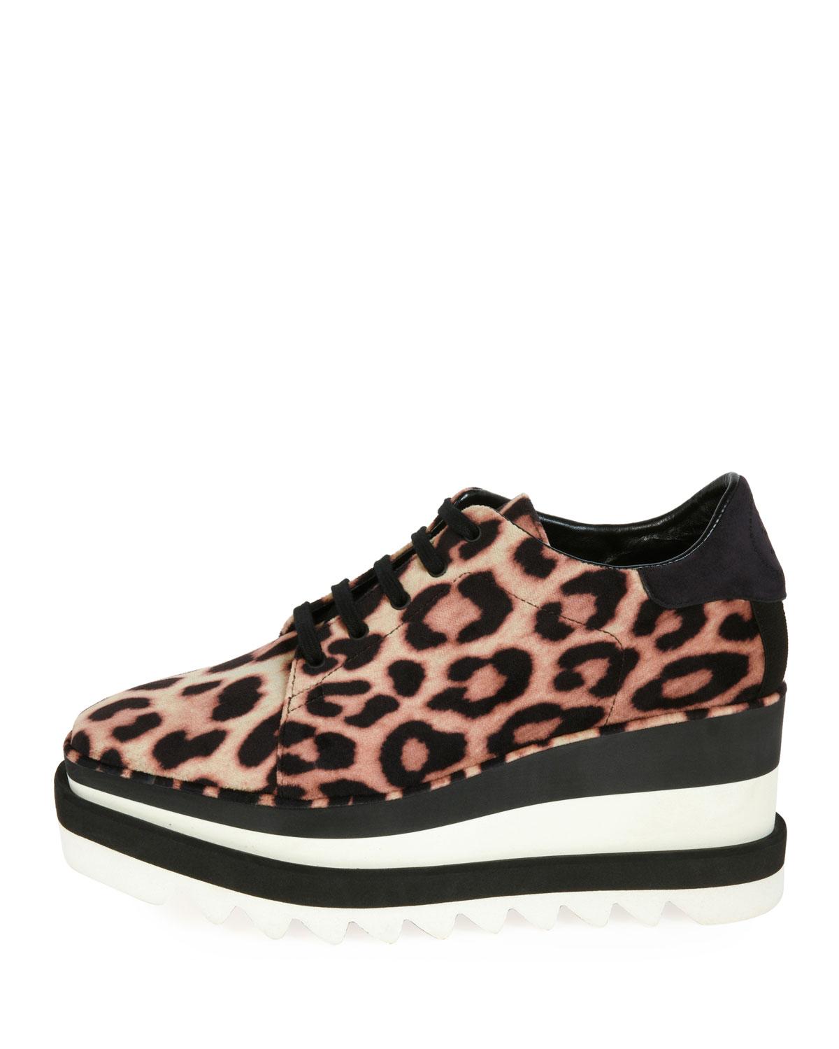 Stella McCartney Rubber Sneakelyse Leopard Wedge Sneakers in Brown - Lyst