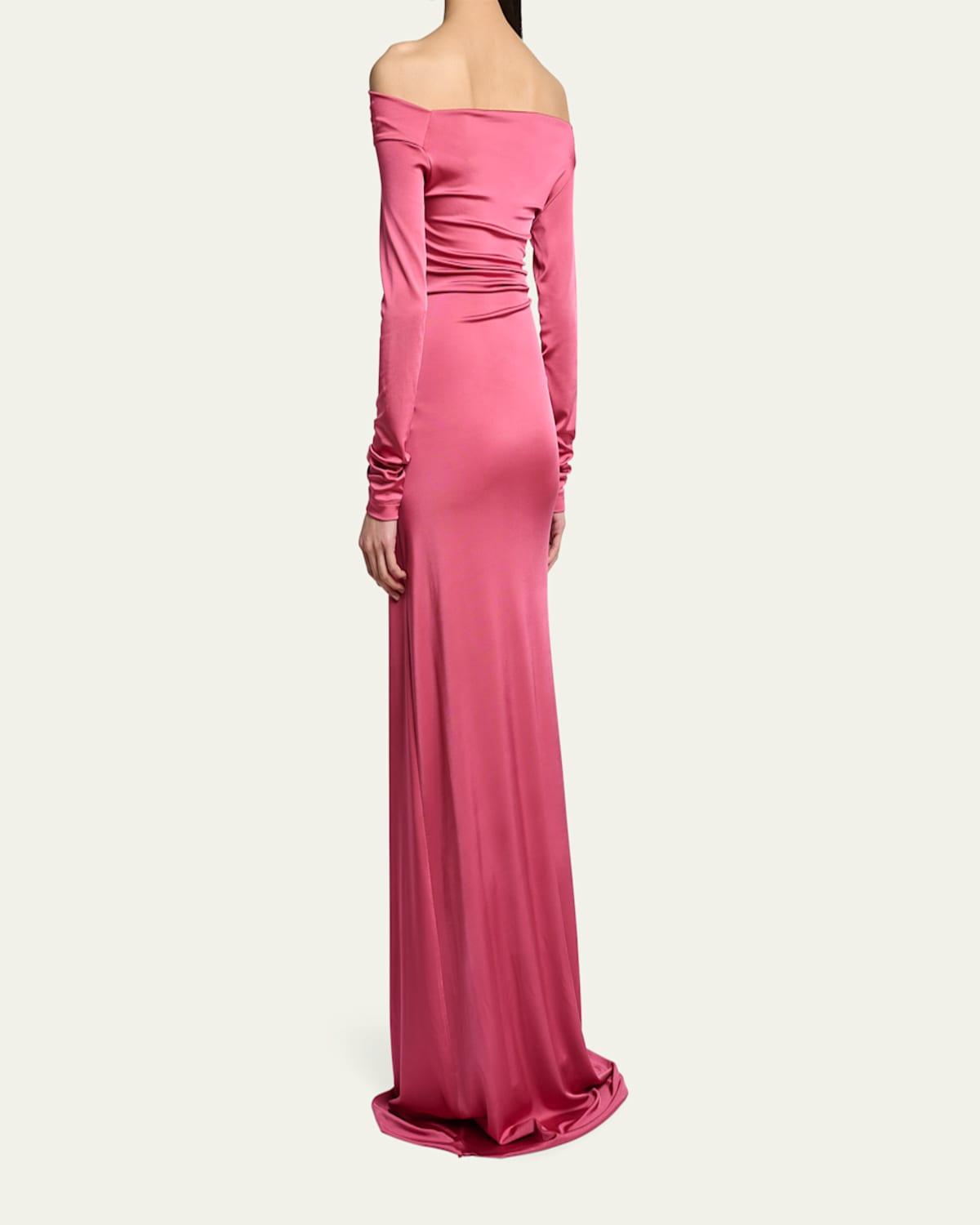 パーティードレス Victoria Beckham Sleeveless Twist Back Gown Victoria Beckham Draped Cutout Twist-Back Column Gown