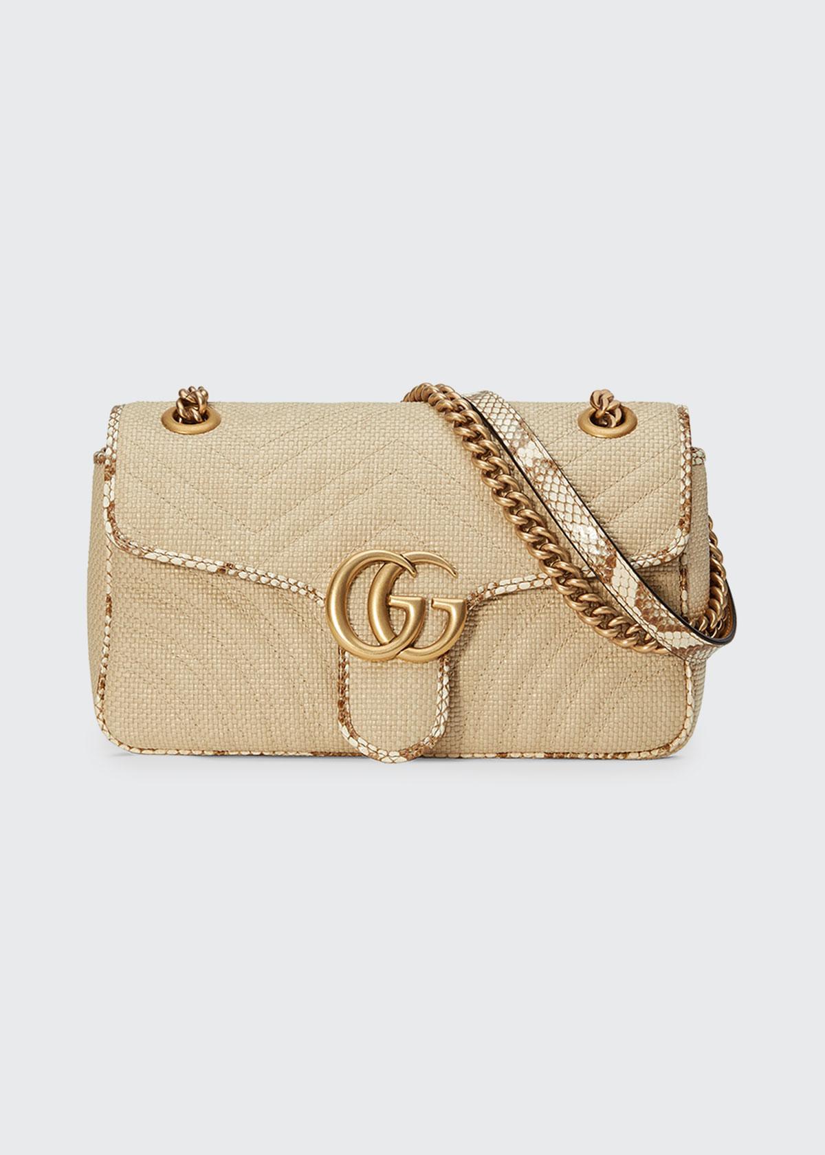 Gucci Raffia GG Marmont Small Shoulder Bag, Multi - Monkee's of Mount  Pleasant
