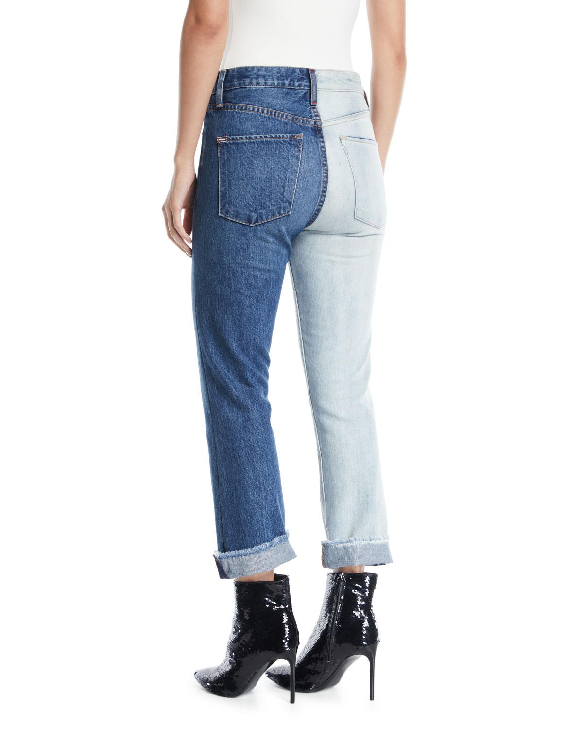 alice and olivia two tone jeans