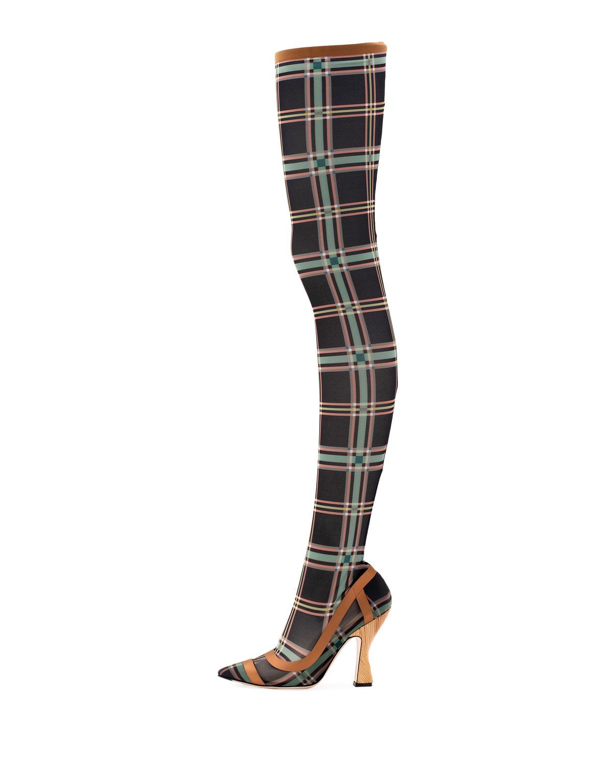 fendi plaid boots
