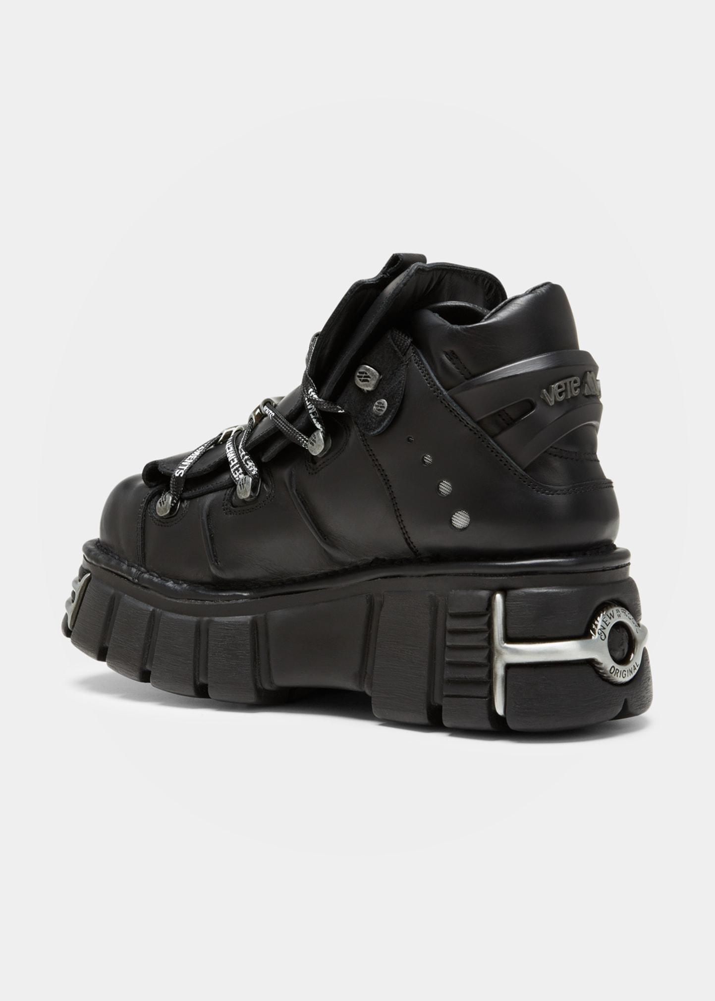 Vetements X New Rock Leather Platform Sneakers in Black for Men