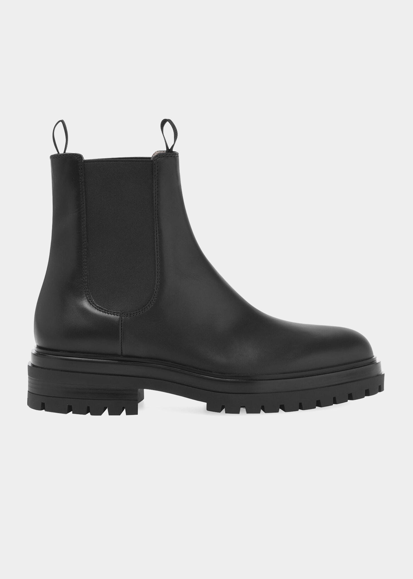 Gianvito Rossi Chester Lug Sole Leather Chelsea Boots in Black for Men ...