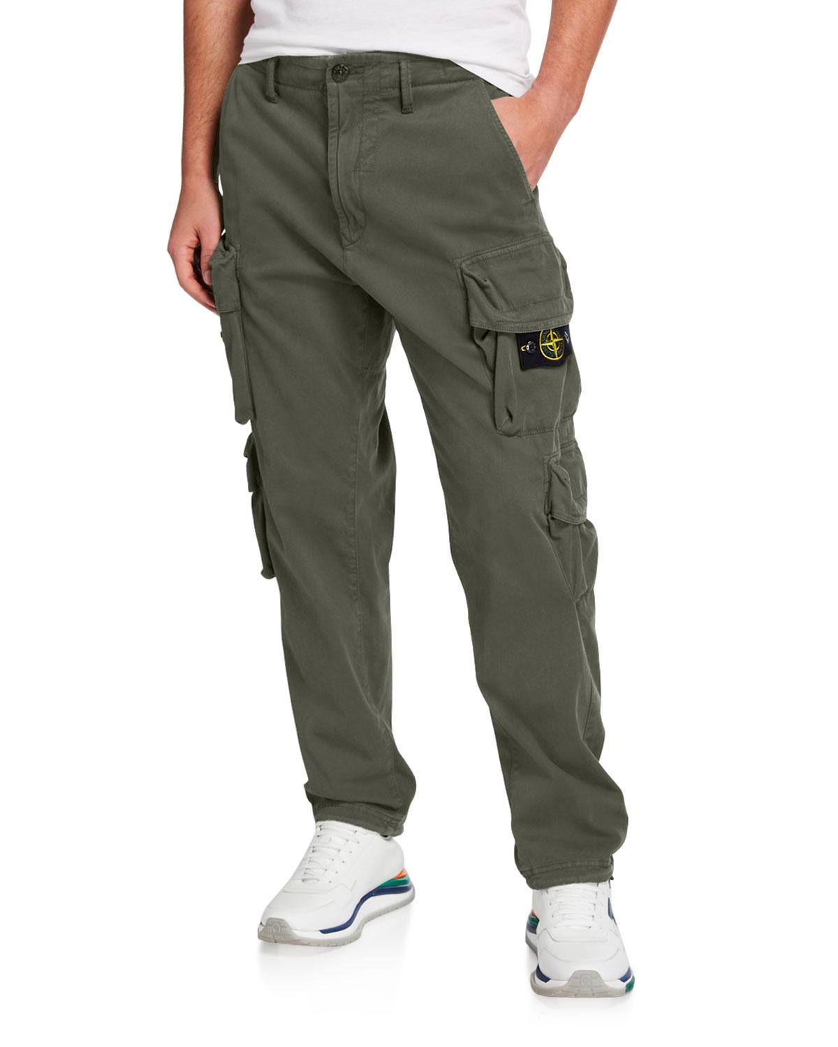 Stone Island Men's Stretch-cotton Cargo Pants in Olive (Green) for Men -  Lyst