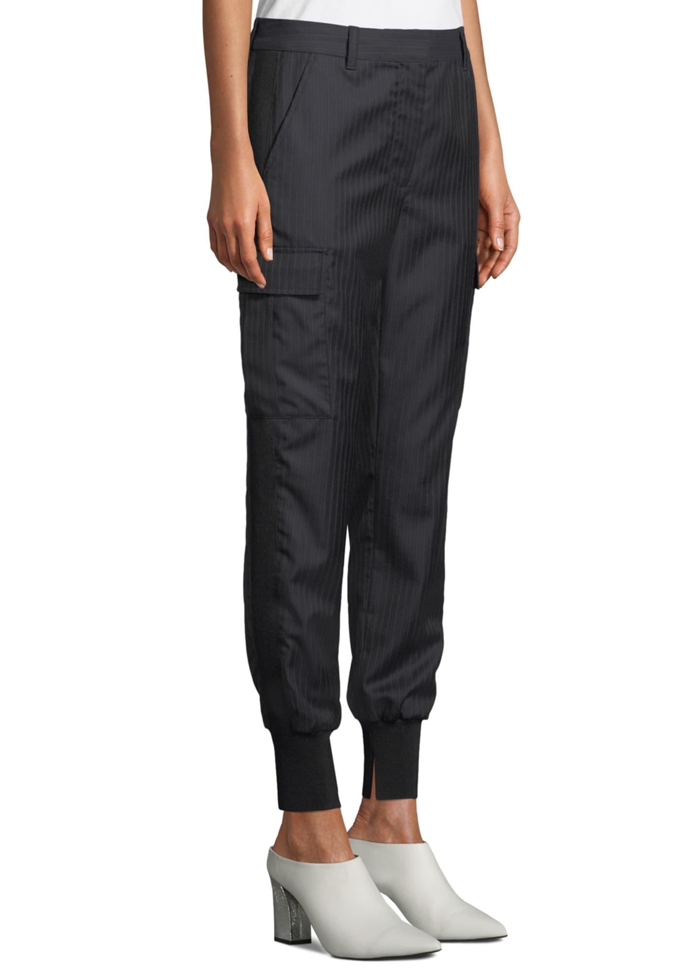 pinstripe track pants