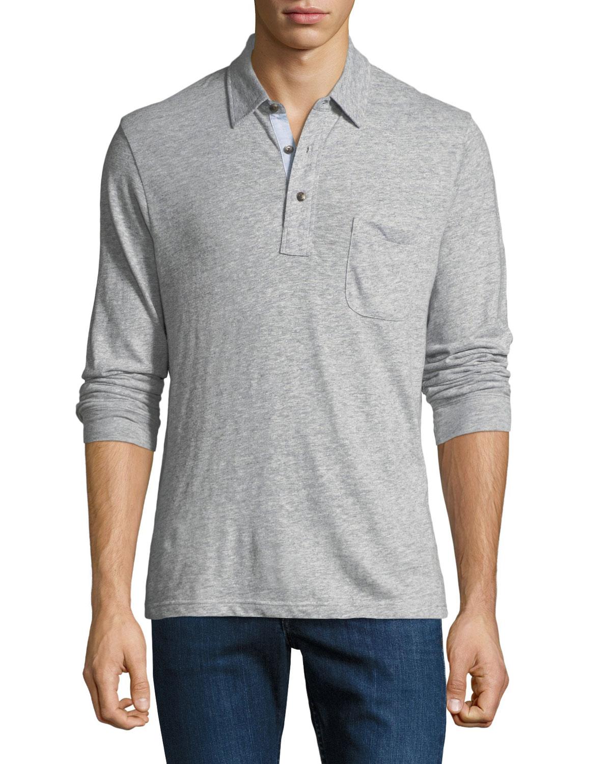 Download Faherty Brand Cotton Men's Luxe Heather Long-sleeve Polo ...