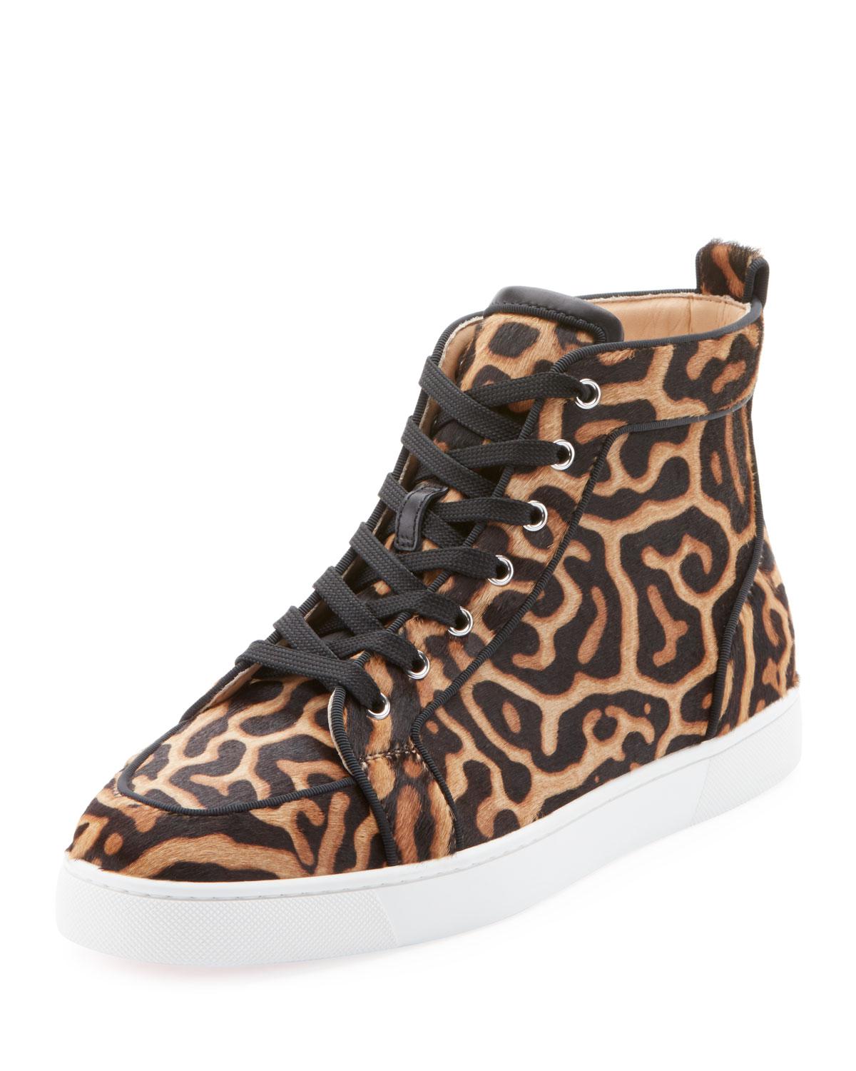 louboutin leopard sneakers