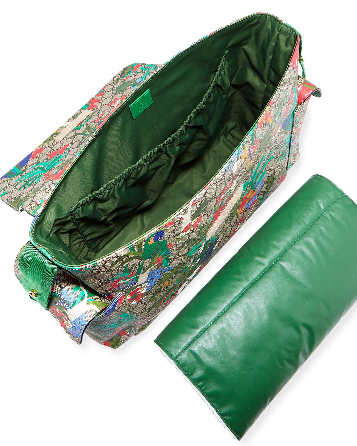 Gucci Borsa Mamma Gg Supreme Canvas Jungle-print Diaper Bag W/ Changing Pad in Beige (Natural ...