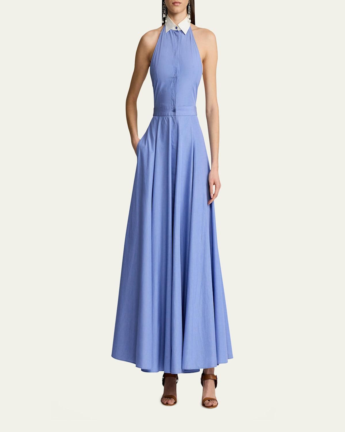 Ralph Lauren Eldred End-On-End Day Halter Dress in Blue | Lyst