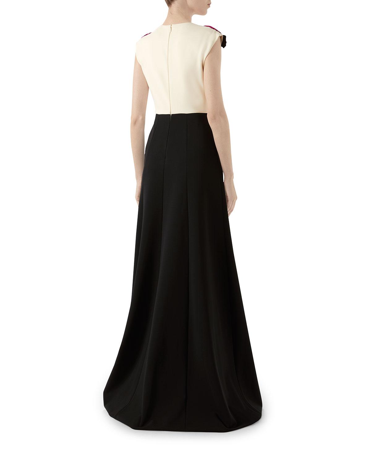 sachin and babi light blue dress Embroidered jersey long dress in black main image 1