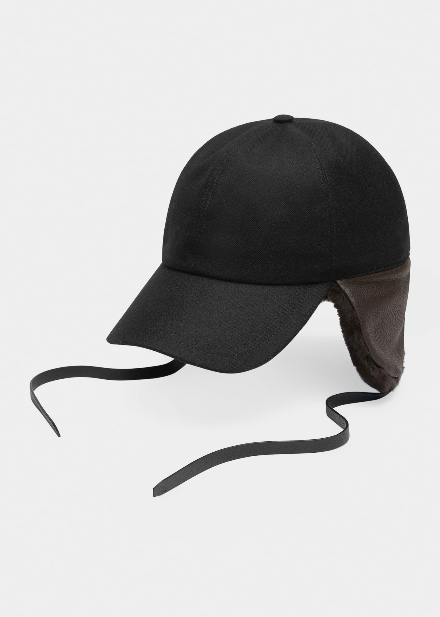 Brioni Fur-lined Baseball Hat W/ Ear Flaps in Black for Men | Lyst