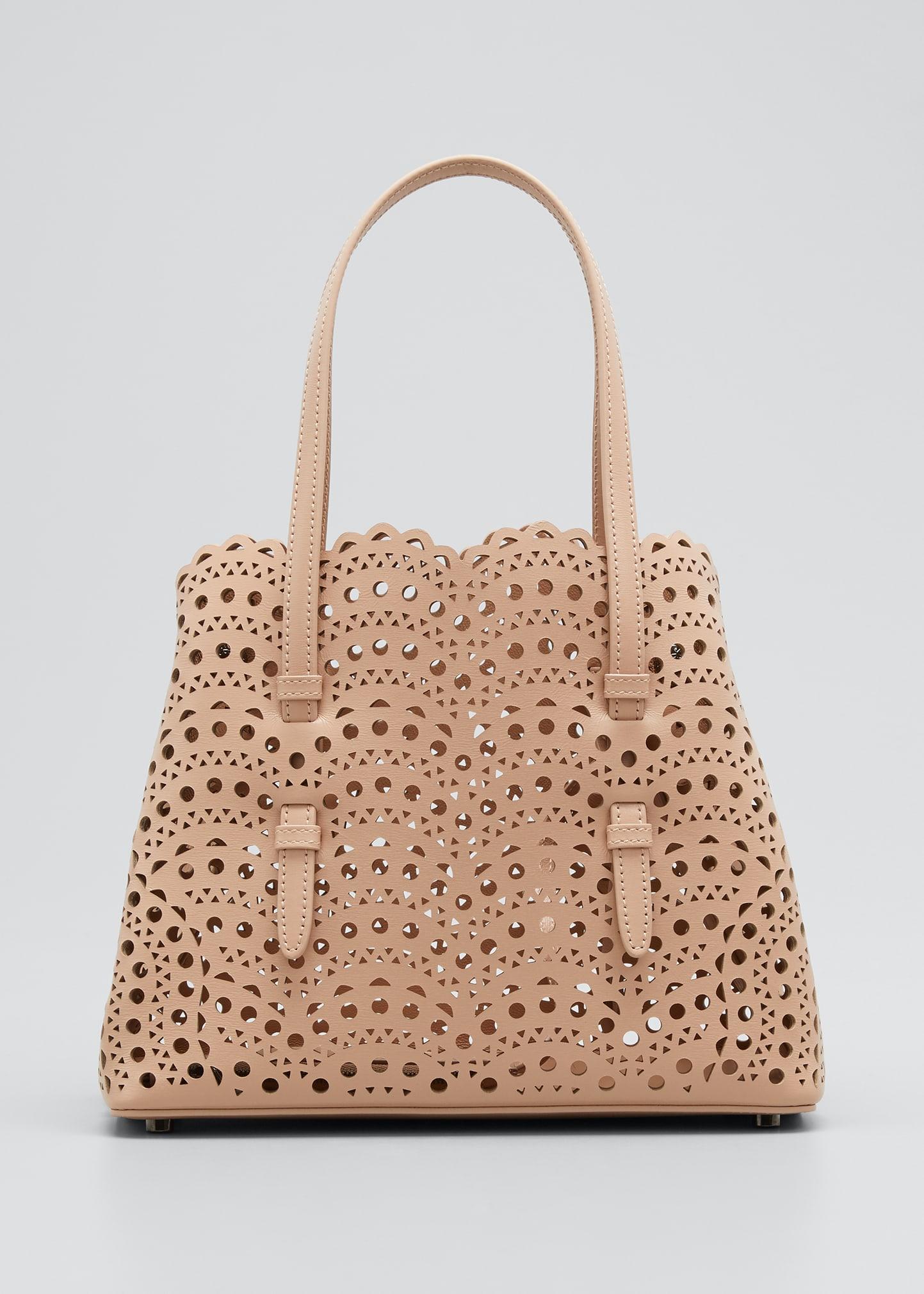 Alaïa Mina Small Lux Lasercut Tote Bag in Natural Lyst