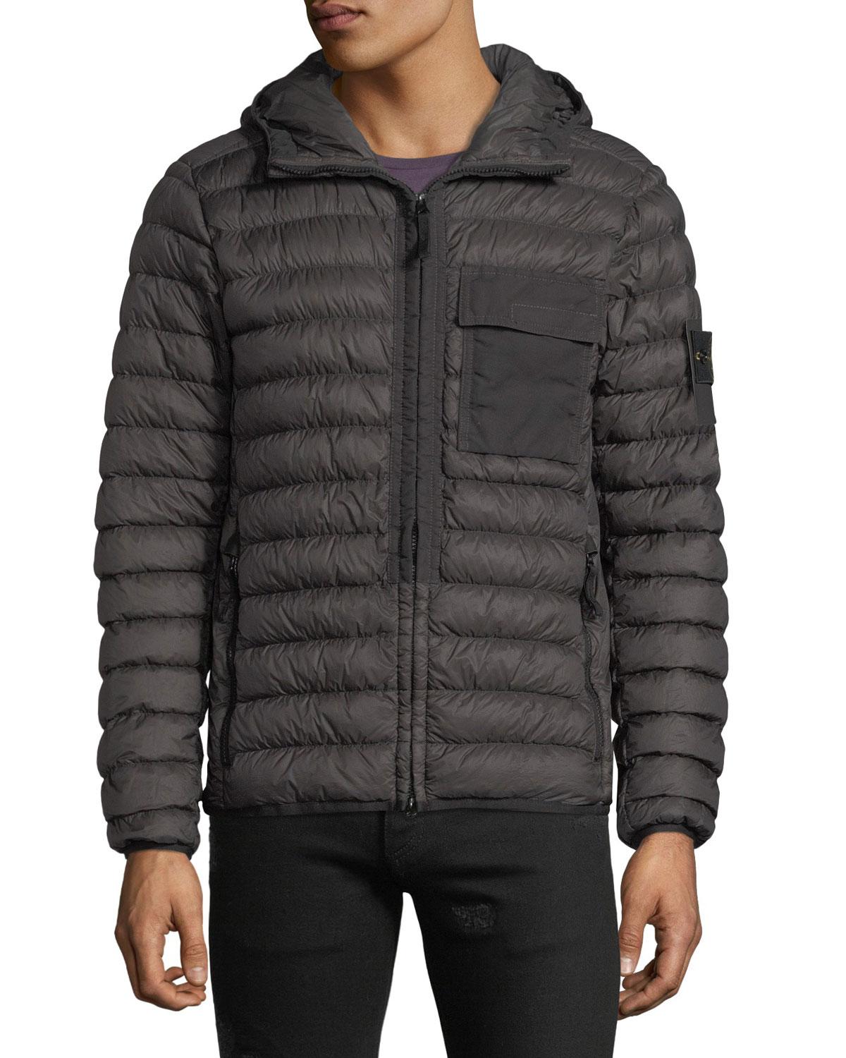 Stone Island Men's Quilted Lightweight Down Jacket in Gray for Men - Lyst