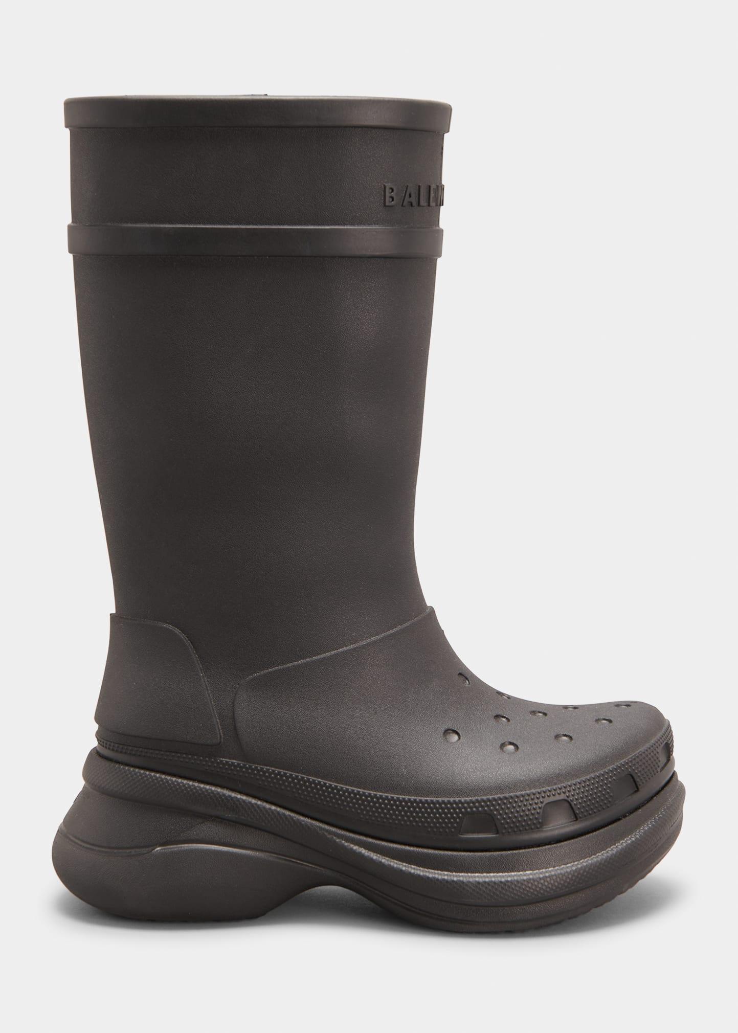 Balenciaga X Croc Rubber Rain Boots in Black | Lyst