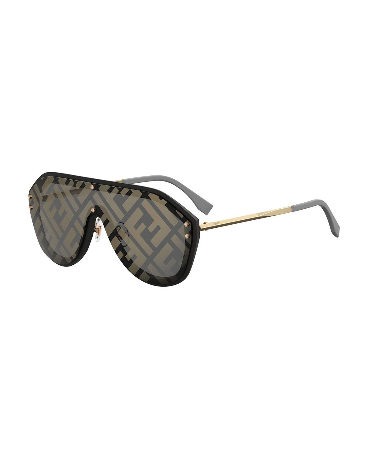 Fendi Ff Shield Sunglasses in Metallic - Lyst